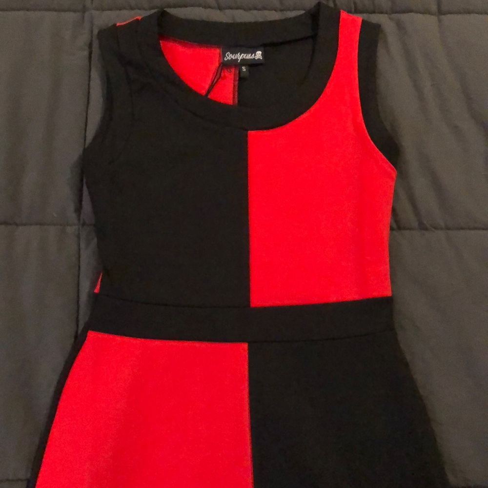 Sourpuss Black & Red Block Dress
